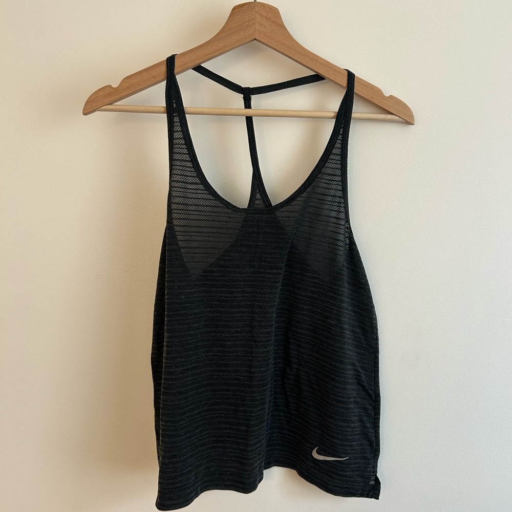 Nike Black Mesh Racerback Tank Top